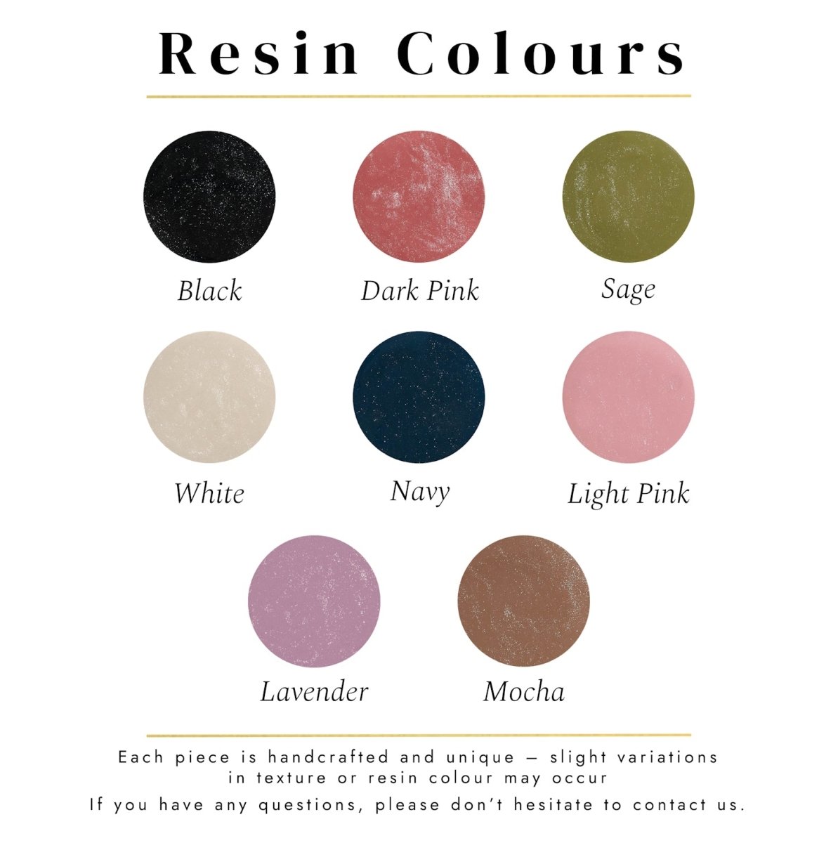 Custom resin colour options for memorial necklace by Thicket Memorials