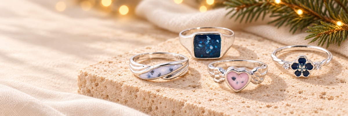 Christmas memorials rings by Thicket Memorials