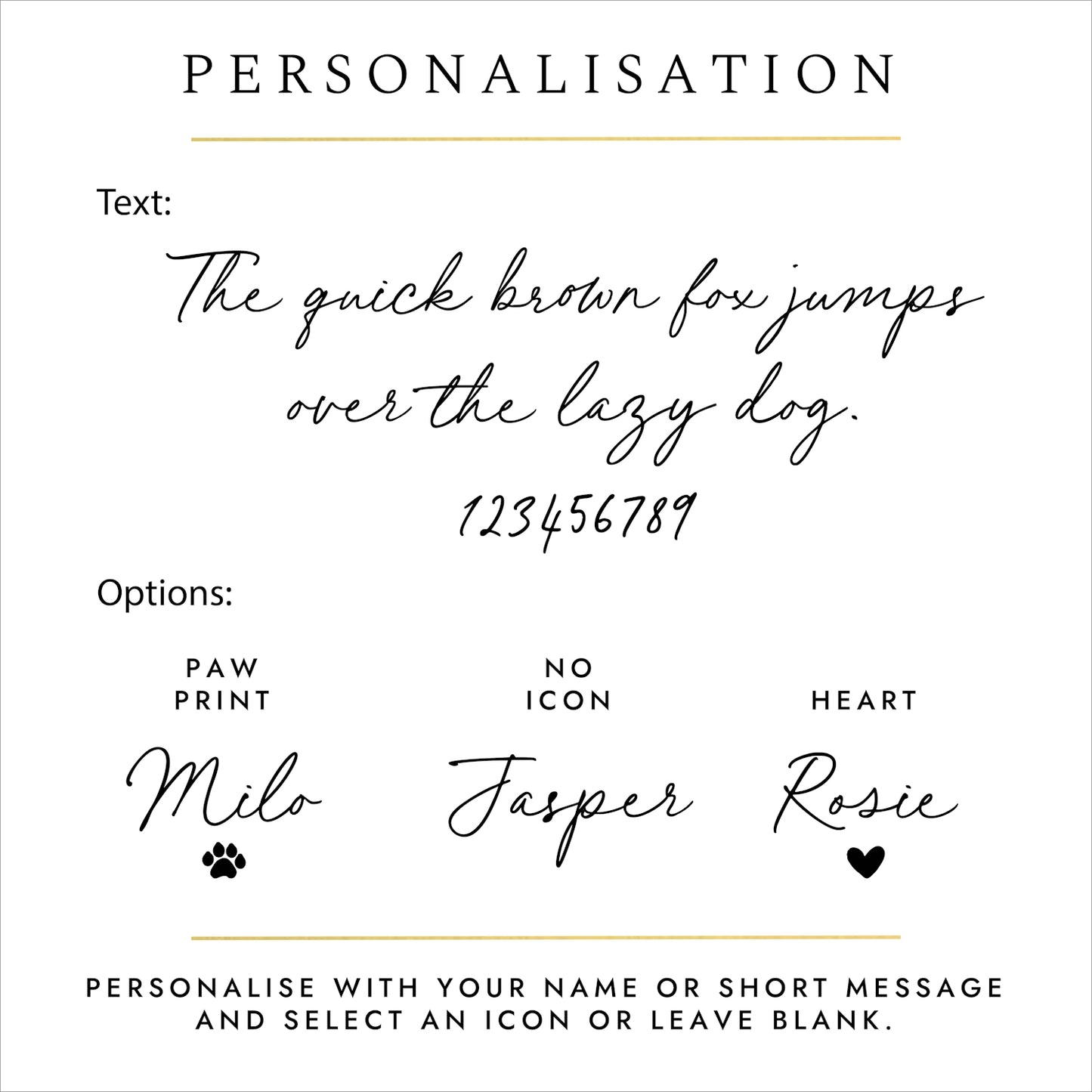 Engraving font choices for personalised pet ashes necklace – custom pet memorial