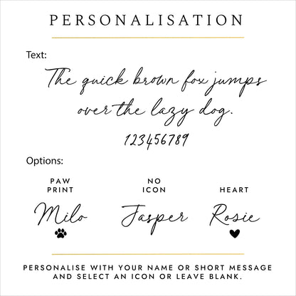 Engraving font choices for personalised pet ashes necklace – custom pet memorial