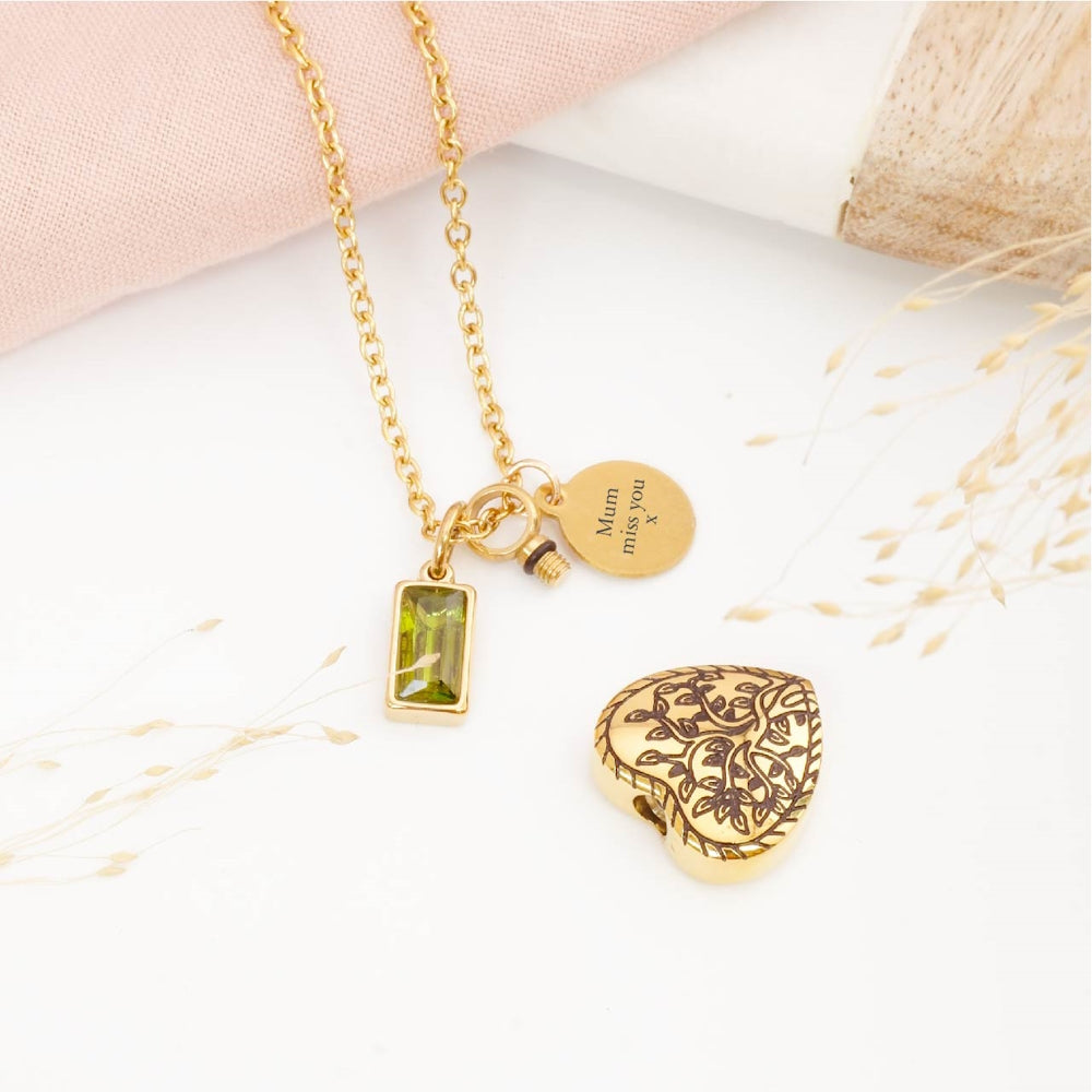 Personalised Tree of Life cremation necklace – subtle and elegant sympathy jewellery