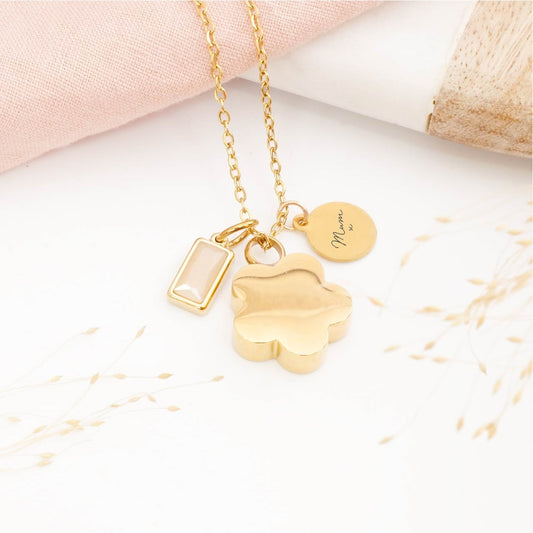 Personalised floral cremation necklace – memorial jewellery for ashes, sympathy gift for grieving parents
