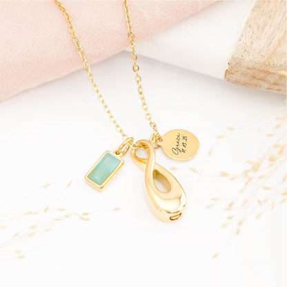 Personalised infinity cremation necklace – memorial jewellery for ashes, sympathy gift for grieving parents