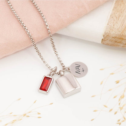 Personalised Mens Cremation Necklace with Fingerprint Engraving