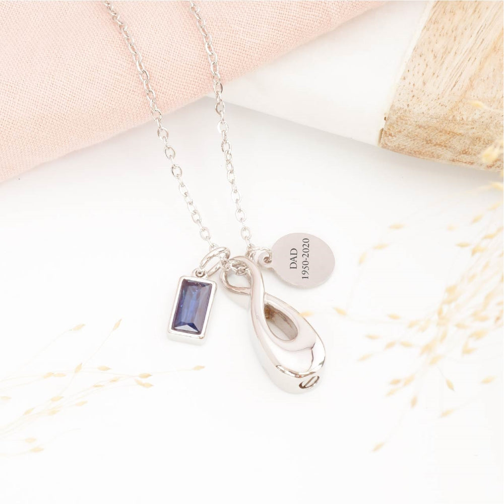 Infinity memorial pendant with birthstone – meaningful remembrance necklace for baby loss or parent loss