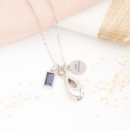 Infinity memorial pendant with birthstone – meaningful remembrance necklace for baby loss or parent loss