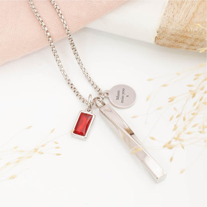 Personalised men's ashes necklace – sympathy jewellery gift for loss of a husband or father