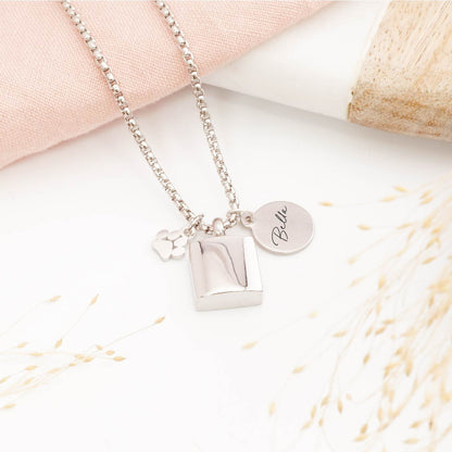 Personalised pet memorial pendant with custom engraving – modern keepsake necklace for preserving pet ashes