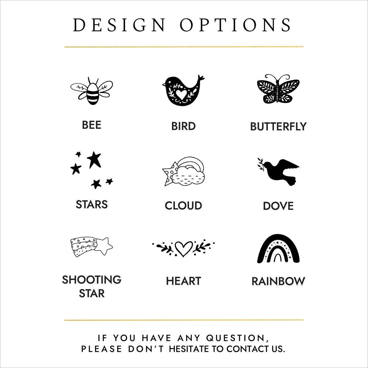 Visual guide to custom baby ashes urn designs by Thicket Memorials – engraving styles include motifs for stillborn and infant loss.