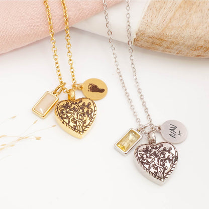 Personalised Tree or Life Cremation Necklace with Fingerprint Engraving