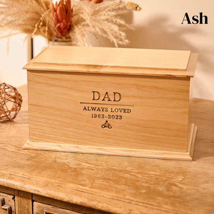 Handcrafted ash urn with custom engraving for human ashes – memorial ashes keepsake