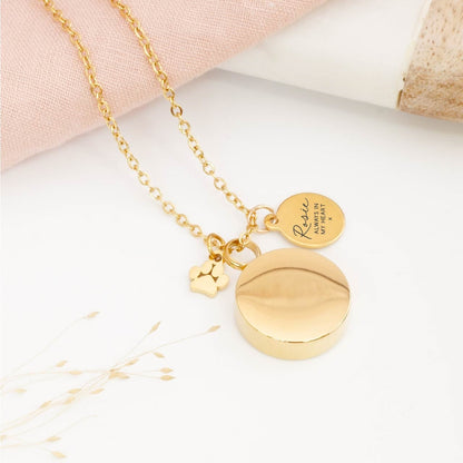 Personalised pet paw cremation necklace – memorial jewellery for pet ashes, sympathy gift for pet loss